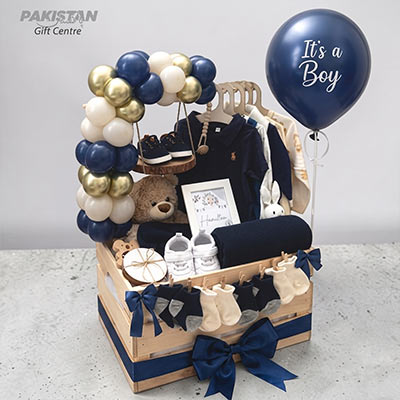Elegant Newborn Gift Basket with Baby Essentials in Pakistan