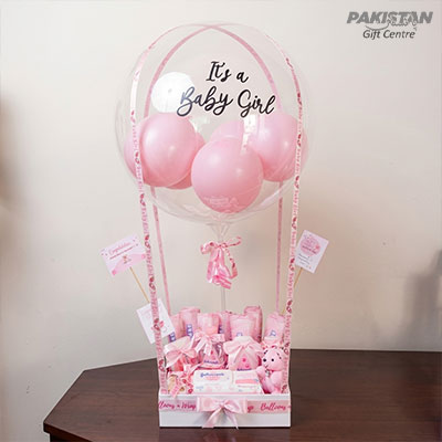 Baby Girl Balloon Gift Box – Teddy & Ferrero Rocher